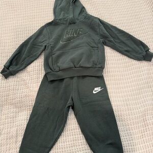 Nike Kids Dark Green Hoodie and Joggers Set